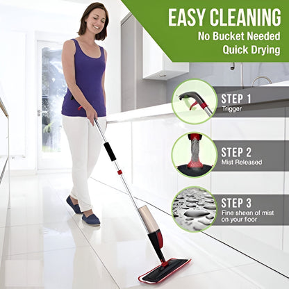 Spray Mop with Removable Washable Cleaning Pad (Multicolour)